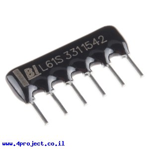 רשת נגדים 330 אום 1/5 וואט - 5 מחוברים יחד