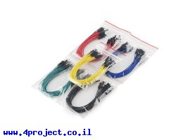 תמונה של מוצר חוט גישור איכותי - זכר/זכר 15 ס"מ - חבילה של 100 צבעוניים