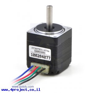 מנוע צעד 200 צעדים, 28x32 מ"מ, 3.8V/0.67A