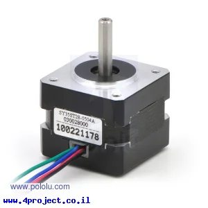 מנוע צעד 200 צעדים, 35x28 מ"מ, 10V/0.5A