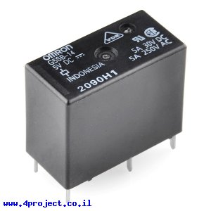 ממסר SPDT של Omron, איכותי, 5A@250VAC/30VDC - סליל עד 12V