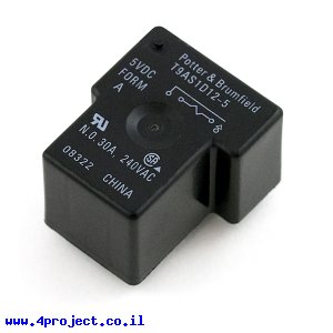 ממסר SPST אטום, 30A@240VAC - סליל 5V