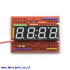 7Segment לבן, 4 ספרות, 10 מ"מ