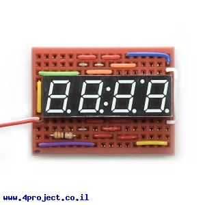 7Segment לבן, 4 ספרות, 10 מ"מ