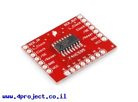תמונה של מוצר שבב הזזה 8bit Serial In/Parallel Out 74HC595 על כרטיסון