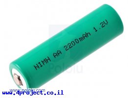 תמונה של מוצר סוללה נטענת - NiMH AA 1.2V/2200mAh