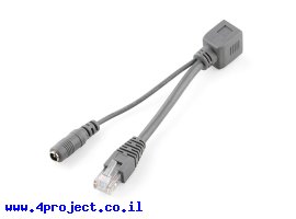 תמונה של מוצר כבל Ethernet RJ45 למעבר מתח על הרשת - PoE פסיבי