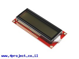 תמונה של מוצר LCD טקסט 16x2, שחור על RGB צבעוני, 5V