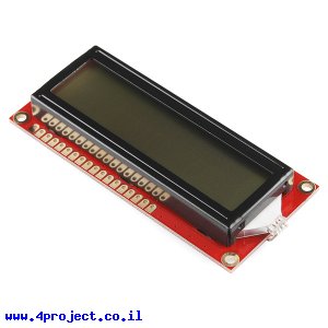 LCD טקסט 16x2, שחור על RGB צבעוני, 5V