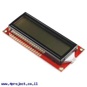 LCD טקסט 16x2, שחור על RGB צבעוני, 5V
