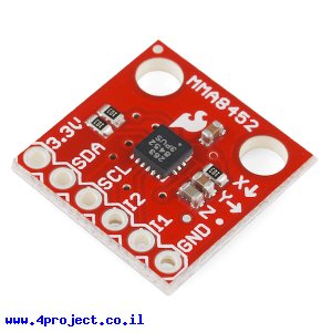 חיישן תאוצה שלושה צירים +/- 2g, 4g, 8g דגם MMA8452Q - גרסה קודמת