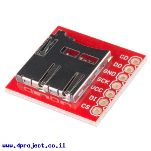 כרטיסון עם מחבר כרטיסי זכרון microSD של SparkFun