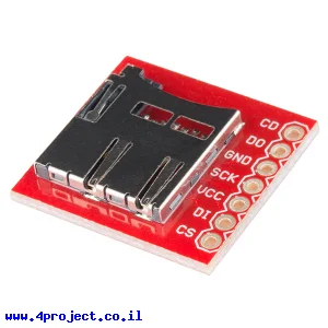 כרטיסון עם מחבר כרטיסי זכרון microSD של SparkFun