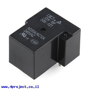ממסר SPDT אטום, 20A@240VAC - סליל 5V