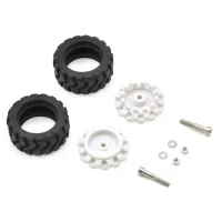 גלגל 42x19 מ"מ לבן לסיבוב חופשי - ערכה של 2