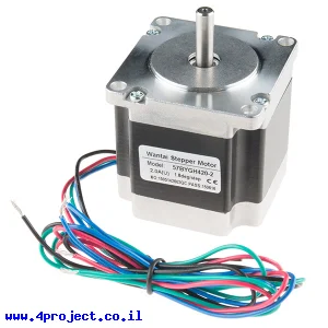 מנוע צעד 200 צעדים, NEMA 23, 3.2V/2A