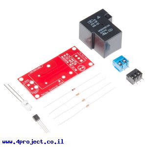 ממסר SPST אטום, 20A@240VAC - סליל 5V - ערכה