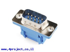 תמונה של מוצר מחבר לחיצה לכבל שטוח 9 גידים - DB9 זכר
