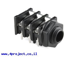 תמונה של מוצר מחבר אודיו 1/4" - שקע שוכב