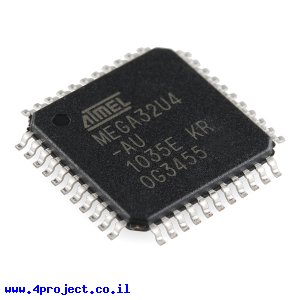 בקר AVR ATMega32U4 TQFP 16MHz 32KByte 12A/D USB