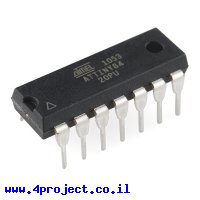 בקר AVR ATtiny84 14Pin 20MHz 8KByte 8A/D