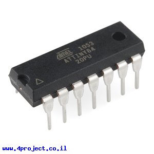 בקר AVR ATtiny84 14Pin 20MHz 8KByte 8A/D