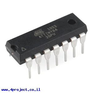 בקר AVR ATtiny84 14Pin 20MHz 8KByte 8A/D