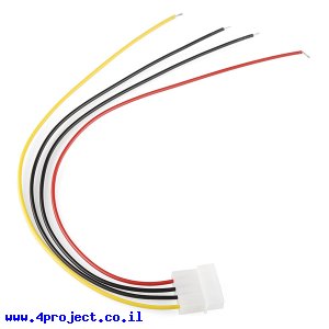 מחבר חשמל Molex 4pin עם חוטים