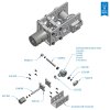 רכזת מתהדקת לתבנית חורים 0.575" לציר 1/4" (6.35 מ"מ) בצורת D - לגלגל שיניים משופע