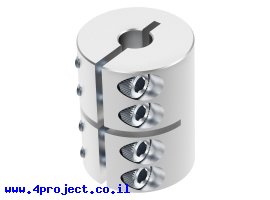 תמונה של מוצר מצמד קשיח מתהדק כפול 1/4" (6.35 מ"מ) - 1/4" (6.35 מ"מ) - ברגים 6-32