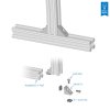 חיבור זווית 90 מעלות ל-X-Rail, אלומיניום - 2 יחידות