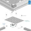 חיבור זווית 90 מעלות ל-X-Rail, פלדה - 2 יחידות