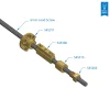 בורג הנעה 6mm ACME, תנועה של 8 מ"מ לסיבוב – אורך 650 מ”מ