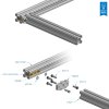 אום לבורג הנעה 6mm, תנועה של 8 מ"מ לסיבוב - מתאים לפרופיל X-Rail פתוח