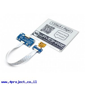 מסך E-Ink ל-2 צבעים, גודל 5.83", רזולוציה 600x448, ממשק RPi