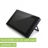 מסך קיבולי LCD 7" IPS 1024x600, מסגרת, זכוכית מגן, ממשק HDMI, מגע USB
