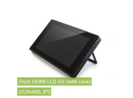 תמונה של מוצר מסך קיבולי LCD 7" IPS 1024x600, מסגרת, זכוכית מגן, ממשק HDMI, מגע USB