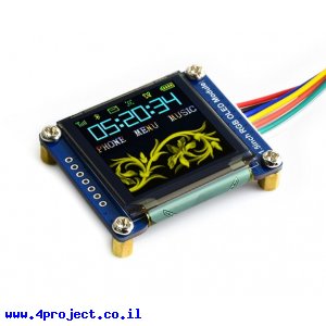 מסך OLED RGB 1.5" 128x128, ממשק SPI