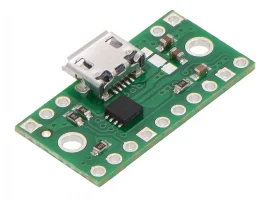 תמונה של מוצר כרטיסון עם בורר מתח TPS2113A וחיבור USB MicroB