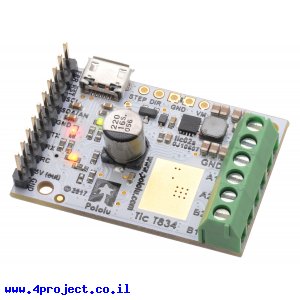 בקר מנוע צעד עם מגוון ממשקים Tic T834 - מורכב