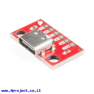 כרטיסון עם מחבר USB-C 2.0 נקבה, אופקי - SparkFun