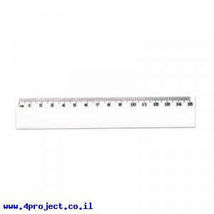 סרגל פלסטי - 15 ס"מ שקוף