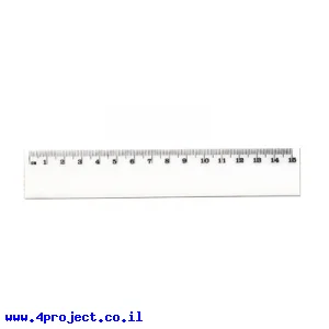 סרגל פלסטי - 15 ס"מ שקוף