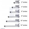 מנוע לינארי DC 12V, דגם LD , תנועה 300mm, 15kgf, 4.4cm/s