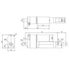 מנוע לינארי DC 12V, דגם LD , תנועה 100mm, 15kgf, 4.4cm/s - משוב