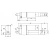 מנוע לינארי DC 12V, דגם LD , תנועה 250mm, 25kgf, 2.8cm/s - משוב