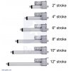 מנוע לינארי DC 12V, דגם LD , תנועה 250mm, 25kgf, 2.8cm/s - משוב