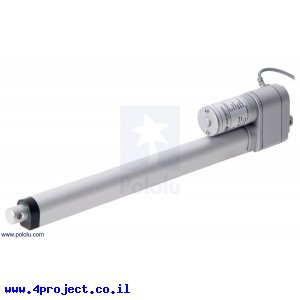 מנוע לינארי DC 12V, דגם LD , תנועה 300mm, 25kgf, 2.8cm/s - משוב