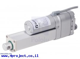 תמונה של מוצר מנוע לינארי DC 12V, דגם MD , תנועה 100mm, 100kgf, 1.5cm/s - משוב