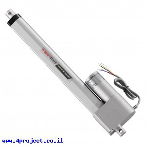 מנוע לינארי DC 12V, דגם HD , תנועה 250mm, 102kgf, 0.76cm/s - משוב
